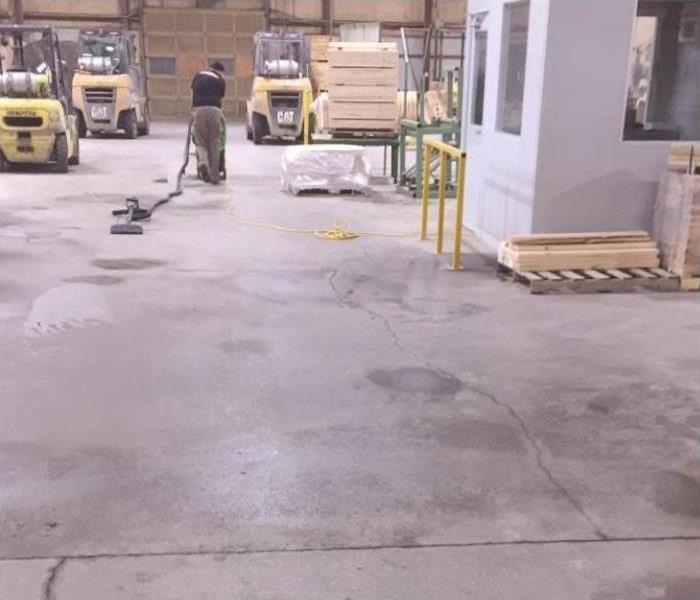 SERVPRO Clean Up: Warehouse after a flood