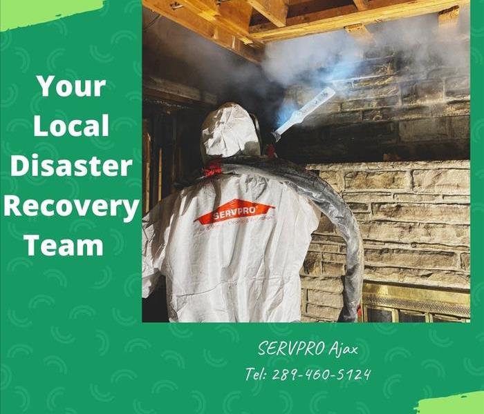 Leaders in the Storm and Water Damage Industry - SERVPRO Ajax - image of technician spraying disinfectant